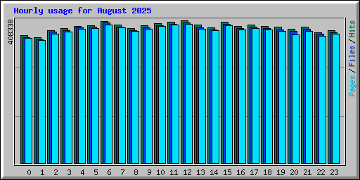 Hourly usage for August 2025